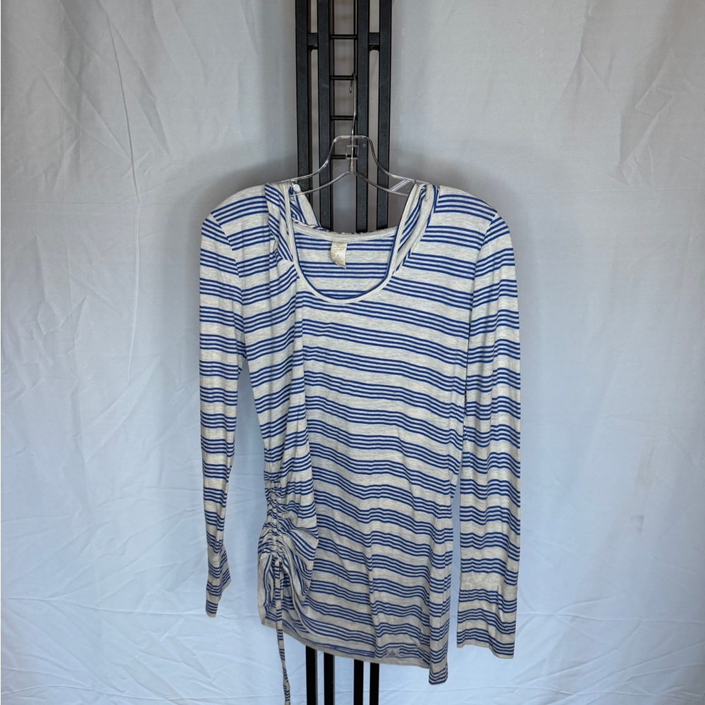 Prana Striped Long Sleeve Top in Blue and White